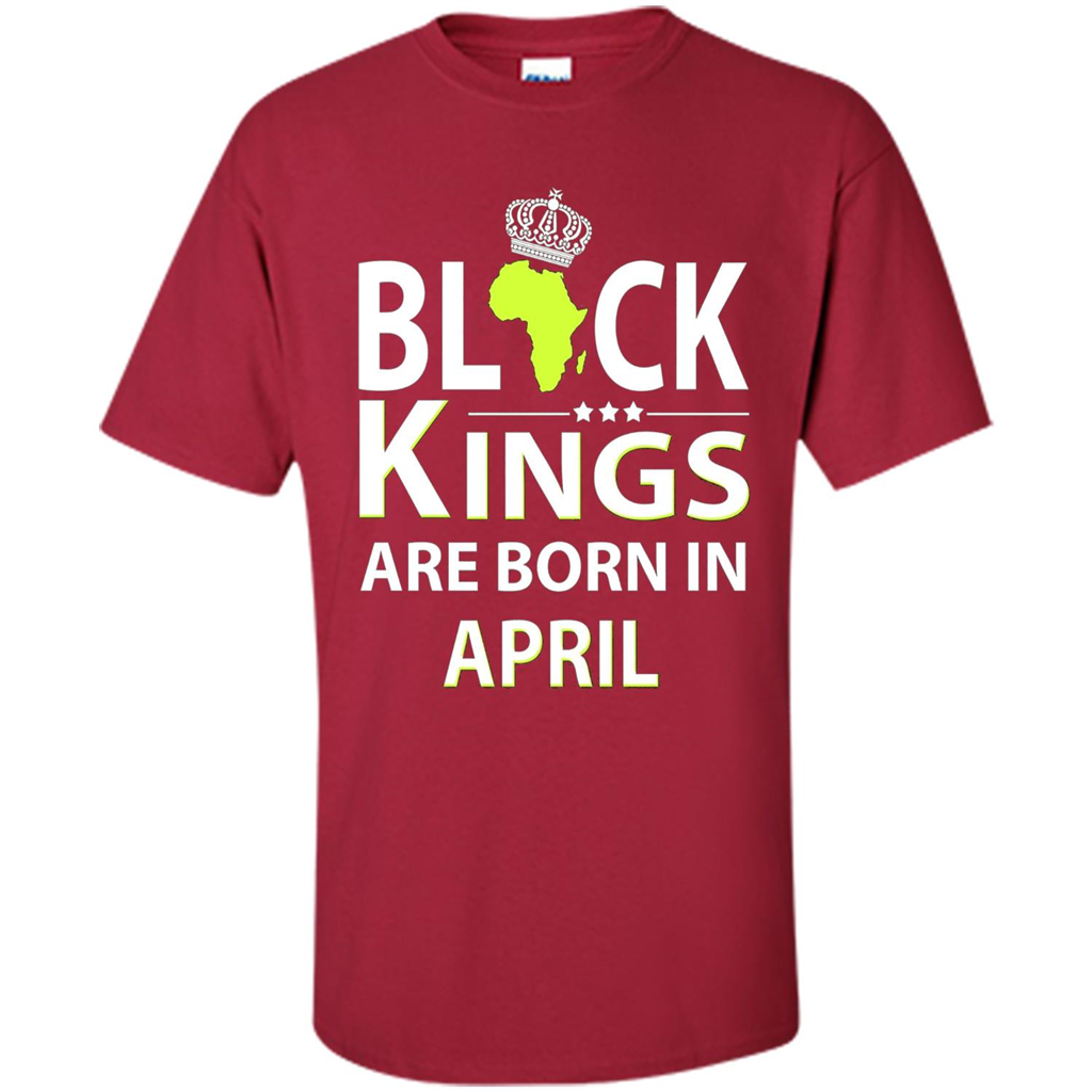 Funny Birthday T-shirt Black Kings Are Born In April Cardinal