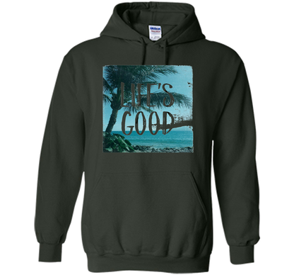 Life's Good Palm Tree T-Shirt cool shirt Forest Green