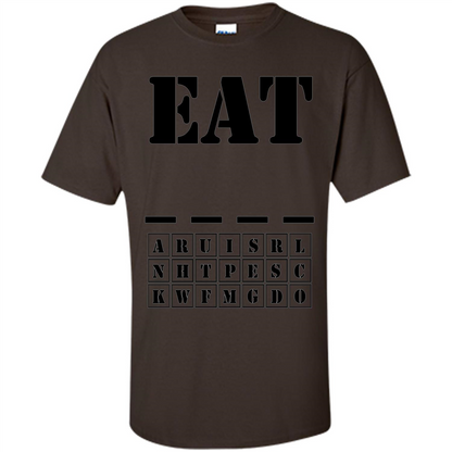 Word Puzzle - Eat (Blank) T-shirt Dark Chocolate