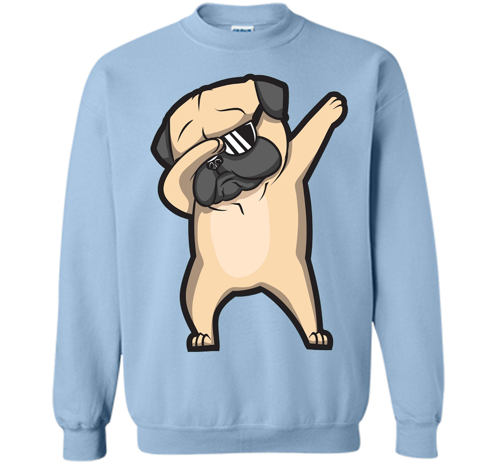 Dabbing Pug Shirt - Cute Funny Dog Dab T-Shirt t-shirt Light Blue