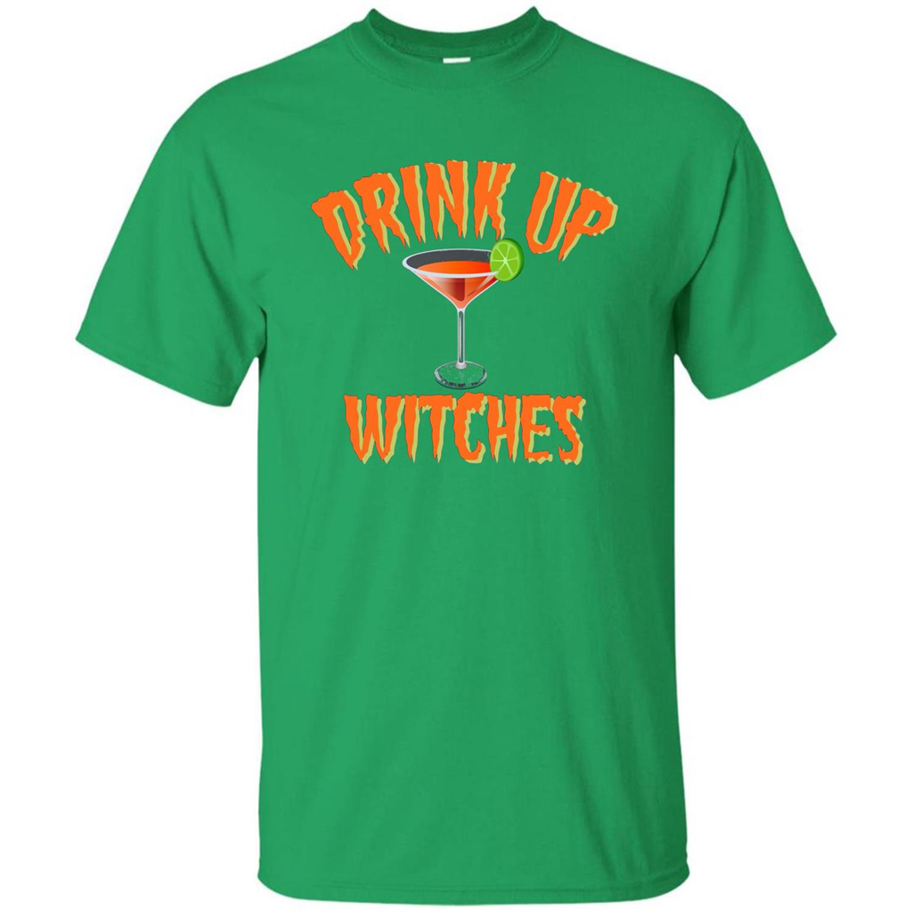 Halloween Drink Up Witches Martini Coctail T-Shirt Irish Green