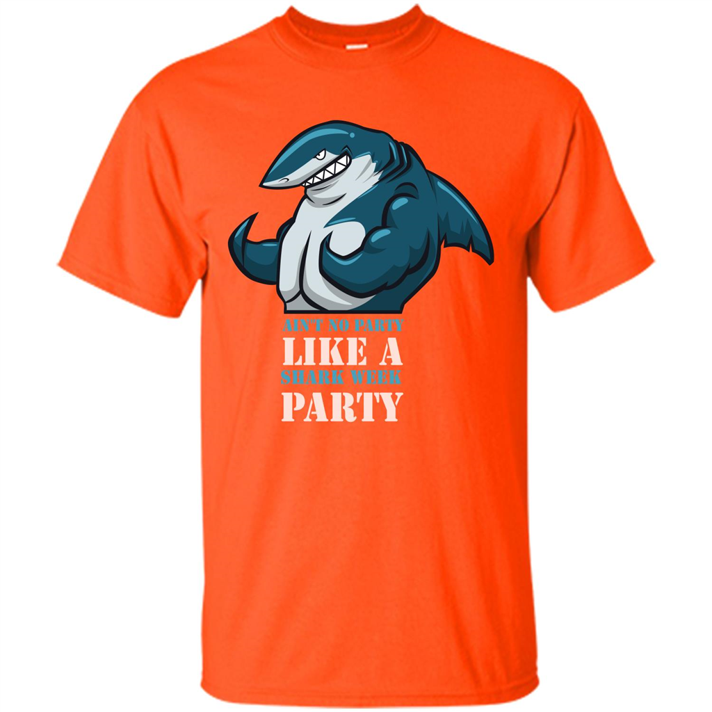 Shark T-shirt Ain't No Party Like A Shark Week Party Orange