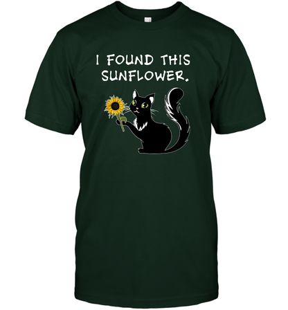 I Found This Sunflower Cat Shirt T-Shirt T-Shirt Forest Green