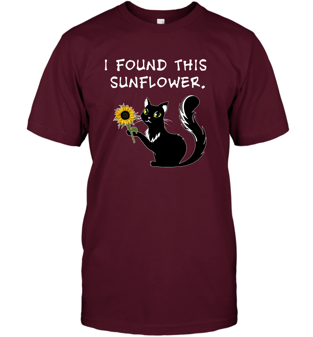I Found This Sunflower Cat Shirt T-Shirt T-Shirt Maroon