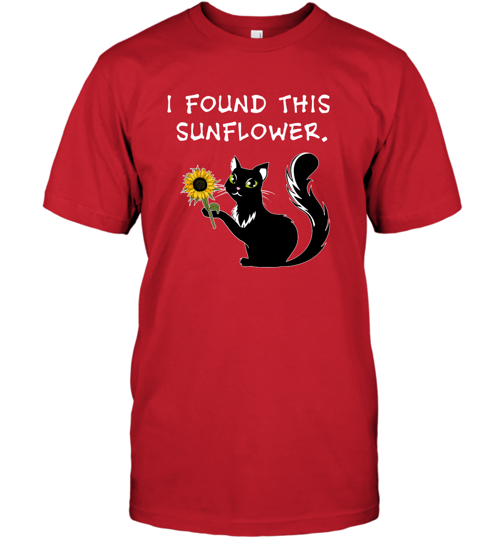 I Found This Sunflower Cat Shirt T-Shirt T-Shirt Red