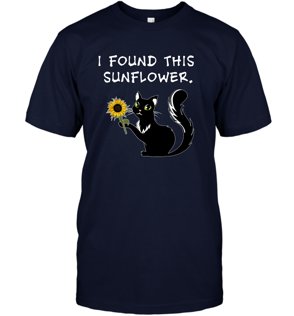 I Found This Sunflower Cat Shirt T-Shirt T-Shirt Navy