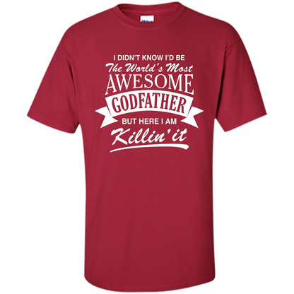 Men's World's Most Awesome Godfather T-shirt Cardinal