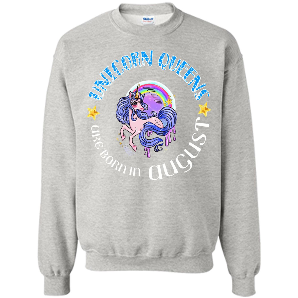 Augus Unicorn T-shirt Unicorn Queens Are Born In August Ash