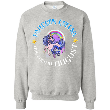 Augus Unicorn T-shirt Unicorn Queens Are Born In August Ash