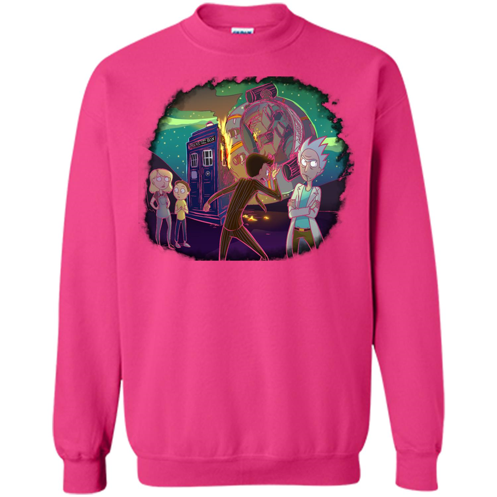 Doctorwho Vs Rick And Morty T-shirt Heliconia