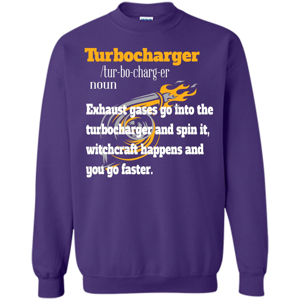 Car Lover T-shirt Turbocharger Exhaust Gases Go Into The Turbocharger Purple