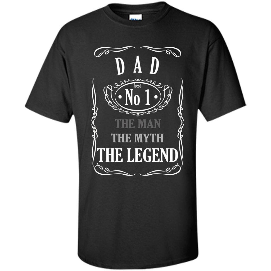 Fathers Day T-shirt Dad No.1 The Man The Myth The Legend Black