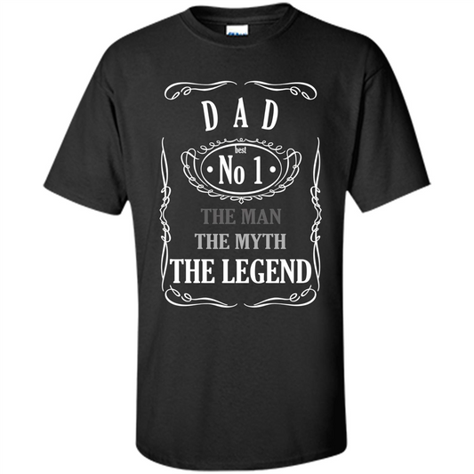Fathers Day T-shirt Dad No.1 The Man The Myth The Legend Black