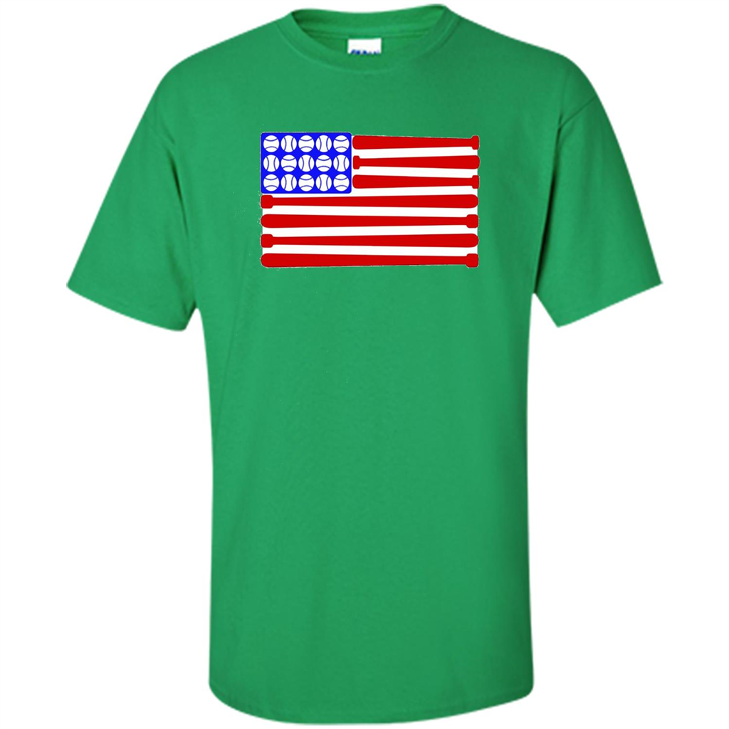 Baseball American Flag T-Shirt Irish Green
