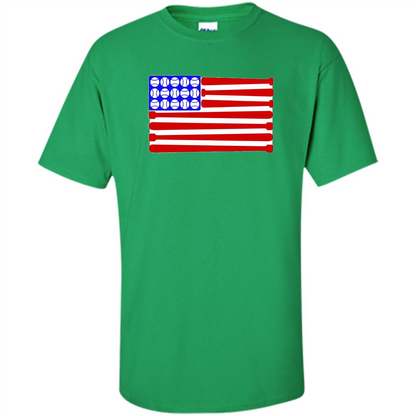 Baseball American Flag T-Shirt Irish Green