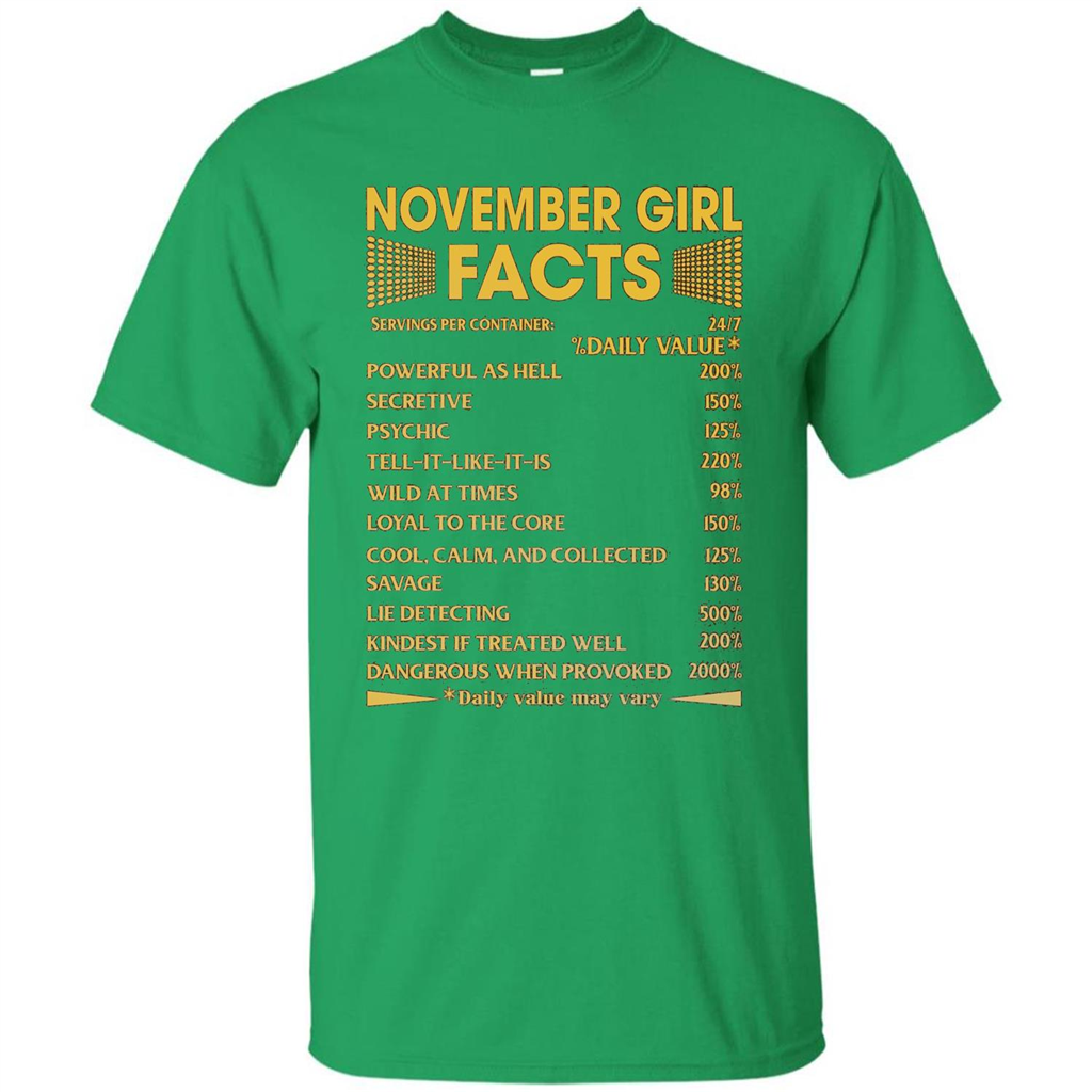 November Girl Facts T-shirt Birthday Gift T-shirt Irish Green