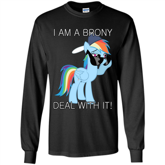 I Am A Brony Deal With It Rainbow Dash Brony T-shirt Black