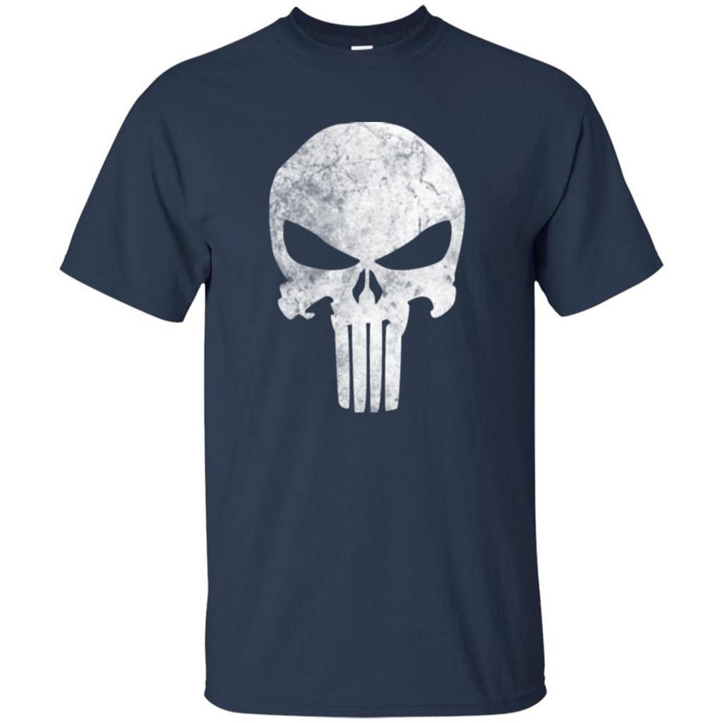Punisher Skull Grunge T-shirt Navy