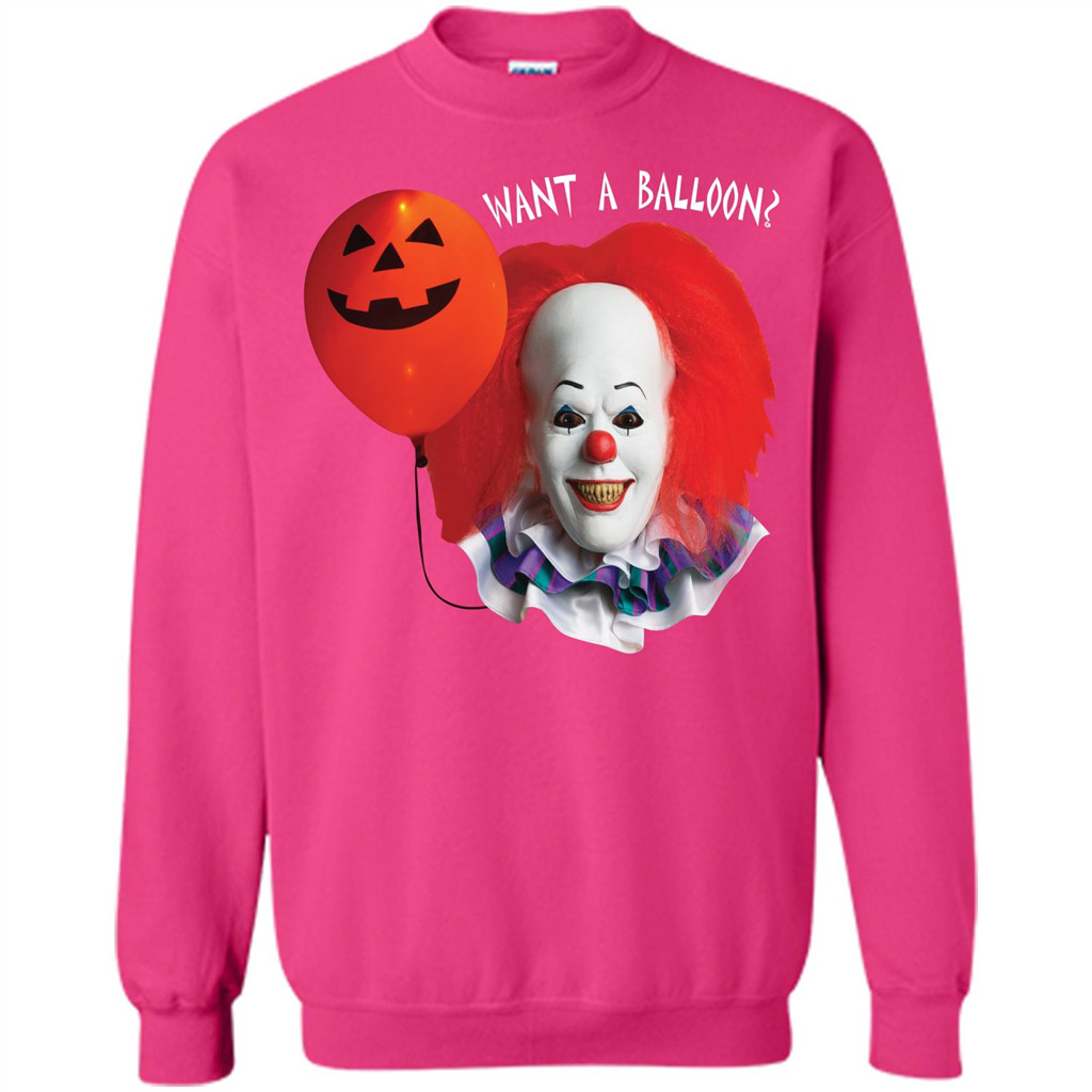 Halloween T-shirt Want A Balloon T-shirt Heliconia