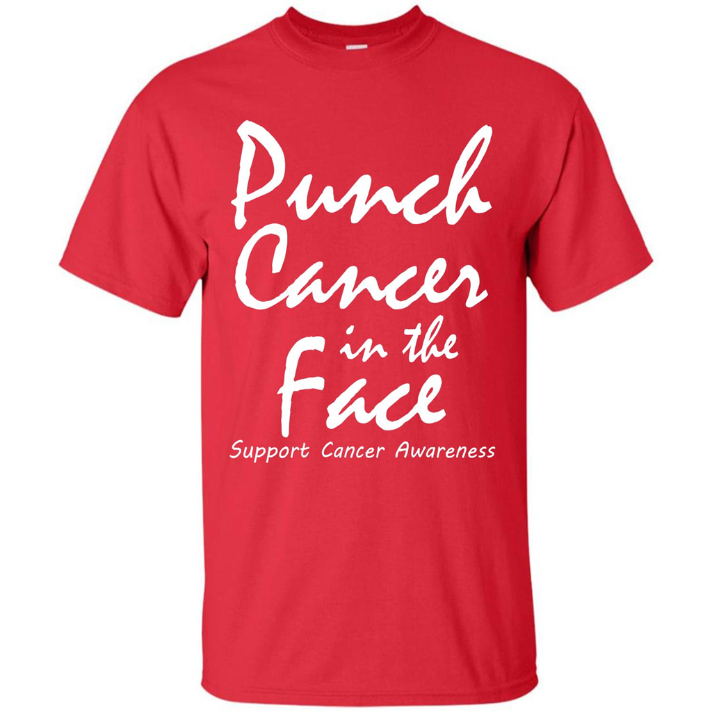 Support Cancer Awareness In The Face T-shirt Red