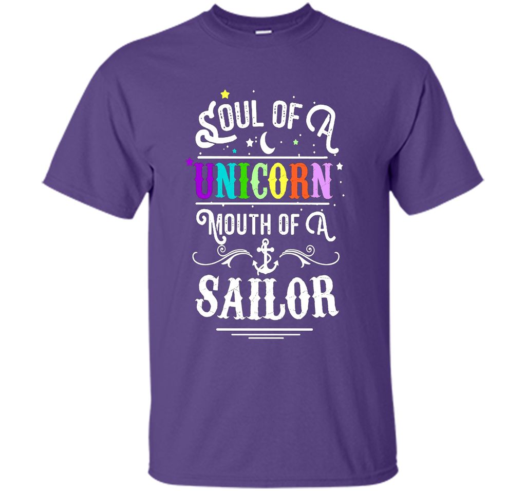 Soul Of A Unicorn Mouth Of A Sailor T-shirt Purple