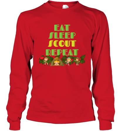 Eat Sleep Scout Repeat Shirt Long Sleeve T-Shirt Long Sleeve T-Shirt Red