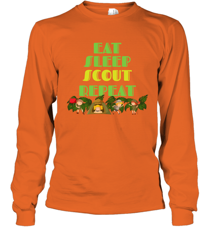 Eat Sleep Scout Repeat Shirt Long Sleeve T-Shirt Long Sleeve T-Shirt Orange
