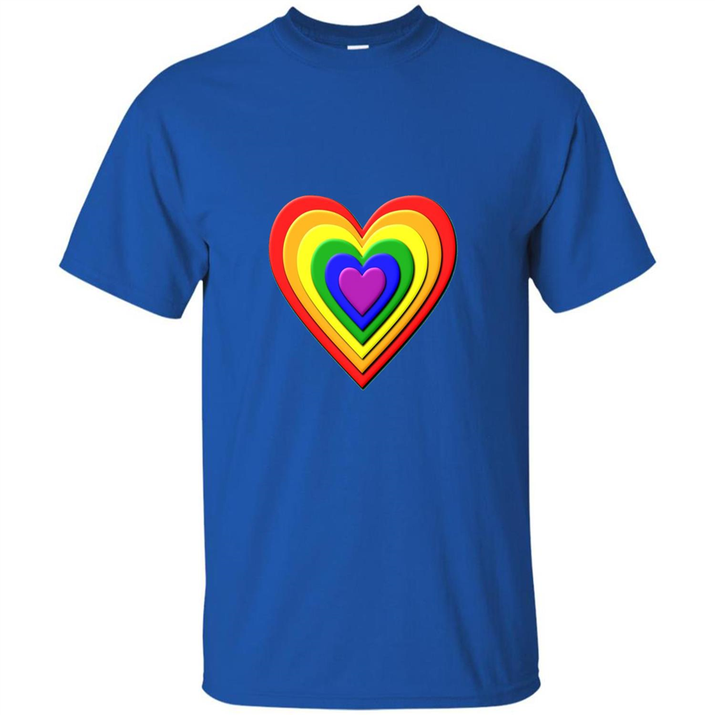 LGBT T-shirt Rainbow Heart T-shirt Royal