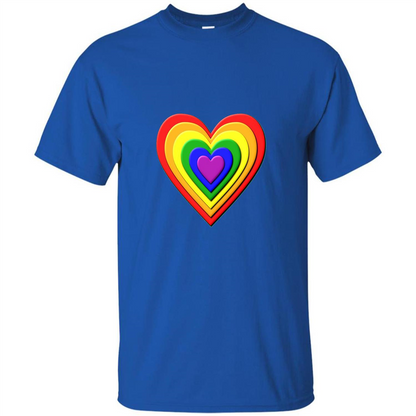 LGBT T-shirt Rainbow Heart T-shirt Royal
