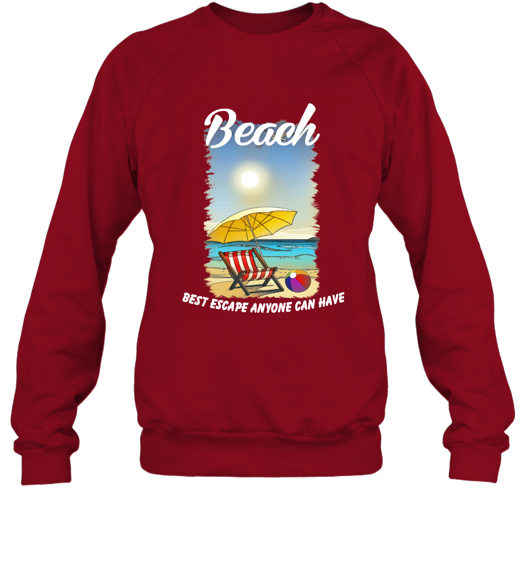 Beach Best Escape Anyone Can Have Summer Holiday Shirt Sweatshirt Cardinal Red