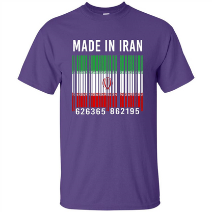 Iran Barcode T-Shirt Made In Iran T-shirt Purple