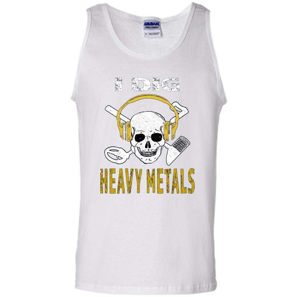 I Dig Heavy Metals Metal Detector Skull Treasure Hunt T-shirt