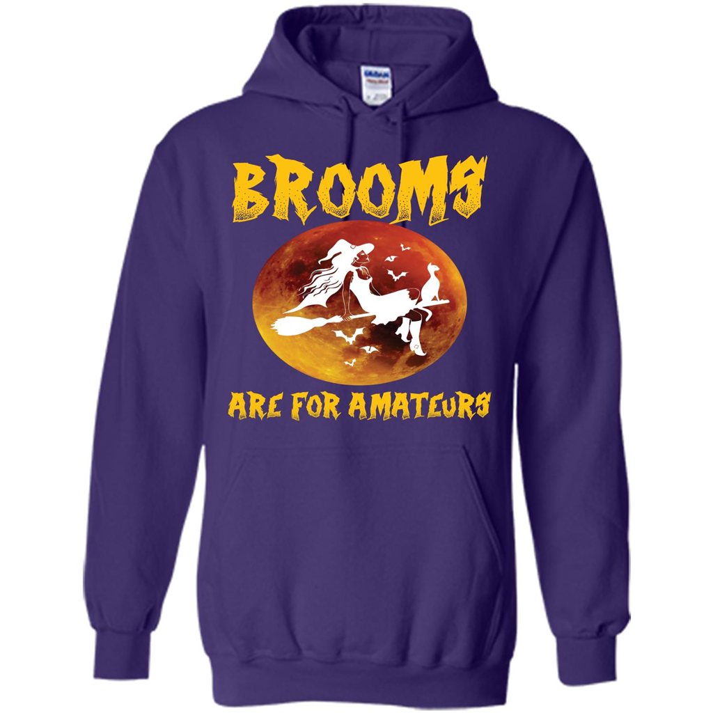 Halloween T-shirt Brooms Are For Amateurs T-shirt Purple
