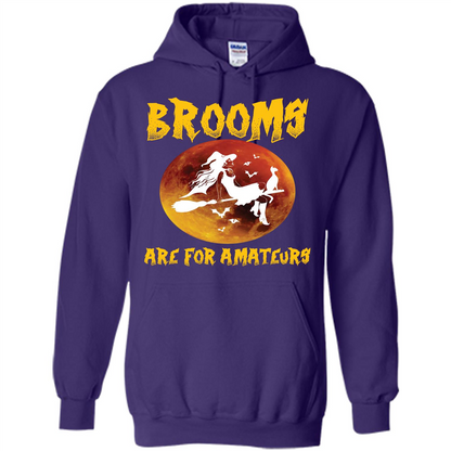 Halloween T-shirt Brooms Are For Amateurs T-shirt Purple