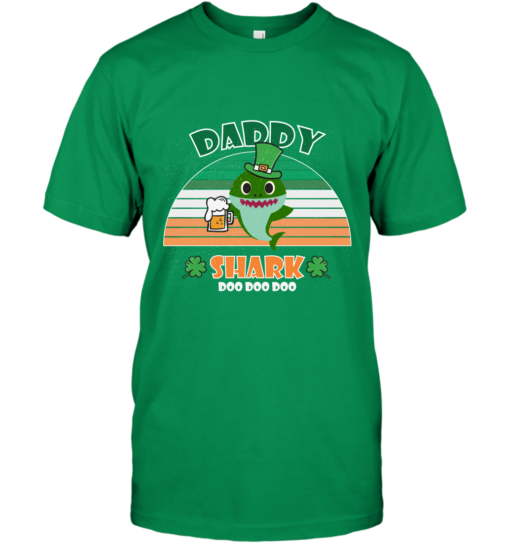 Irish Daddy Shark Saint Patricks Day Family Shirt T-Shirt Irish Green