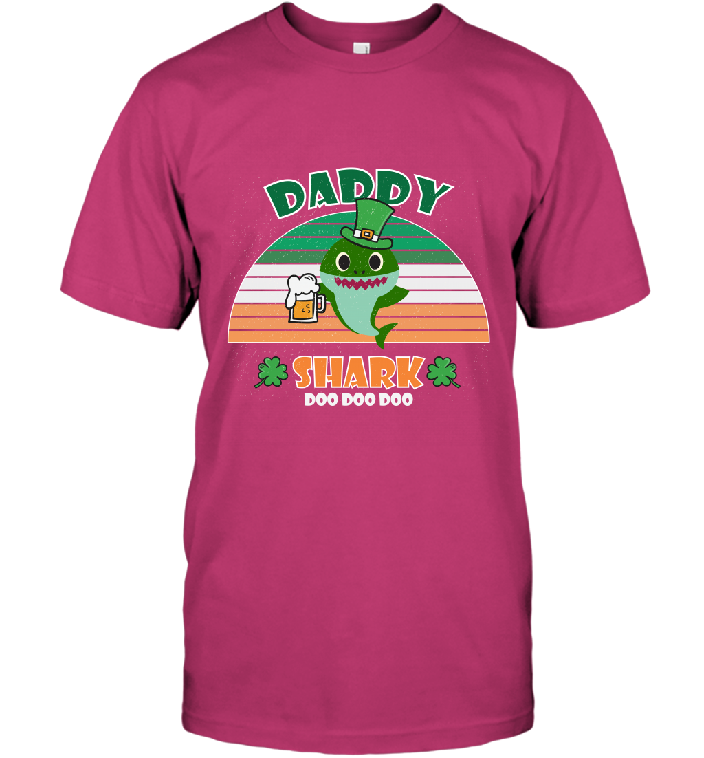 Irish Daddy Shark Saint Patricks Day Family Shirt T-Shirt Heliconia