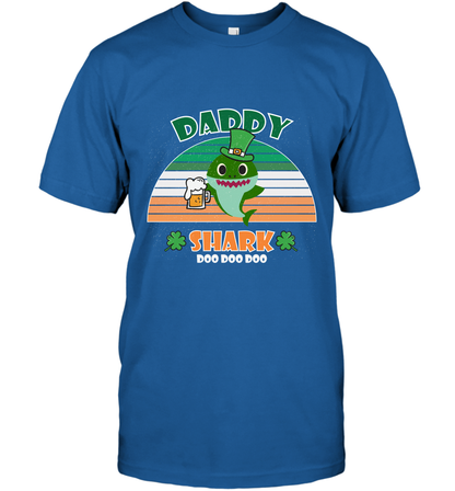 Irish Daddy Shark Saint Patricks Day Family Shirt T-Shirt Royal