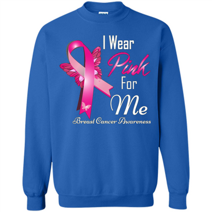 Breast Cancer Awareness T-Shirt I Wear Pink For Me Royal