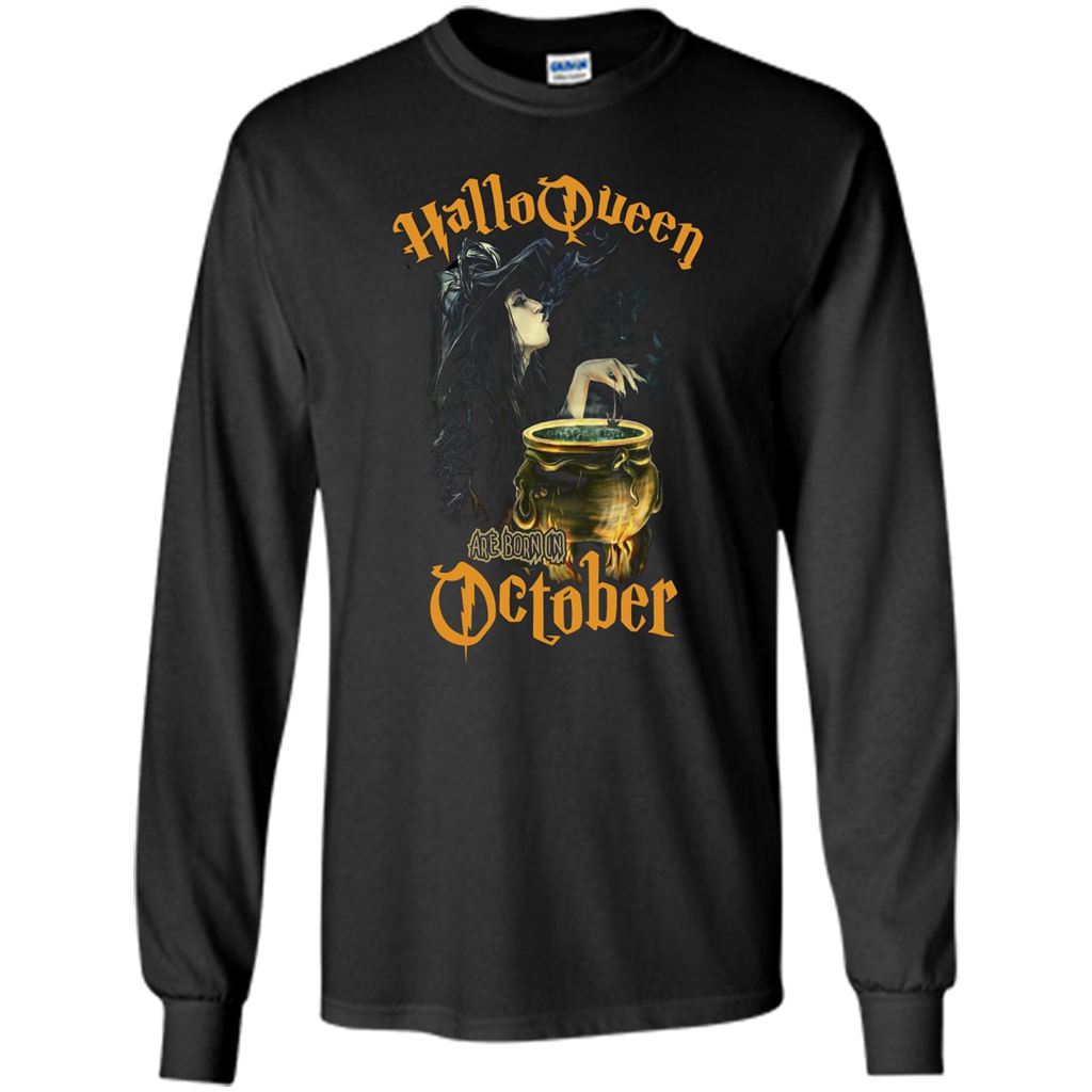 HalloQueen Are Born In October T-shirt Black