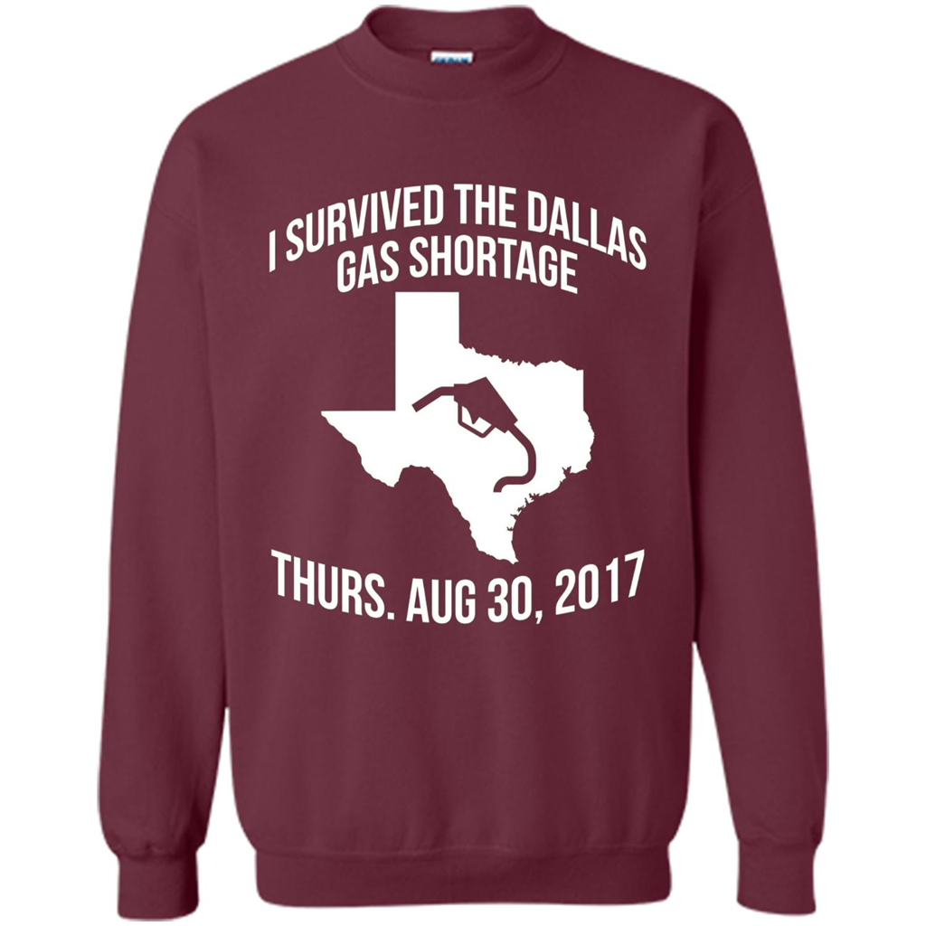 I Survived The Dallas Gas Shortage Thurs. Aug 30, 2017 T-shirt Maroon