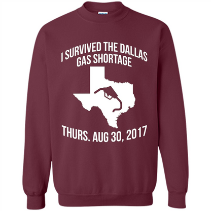 I Survived The Dallas Gas Shortage Thurs. Aug 30, 2017 T-shirt Maroon