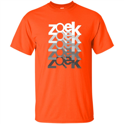 Zoek Zoek Zoek White Black T-shirt Orange
