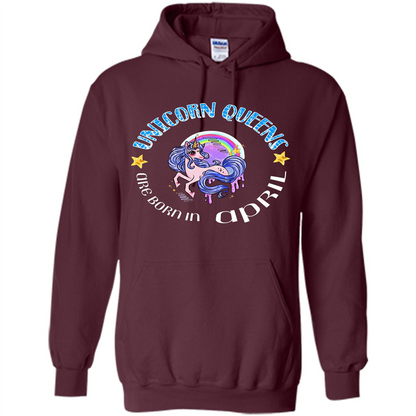 April Unicorn T-shirt Unicorn Queens Are Born April Maroon