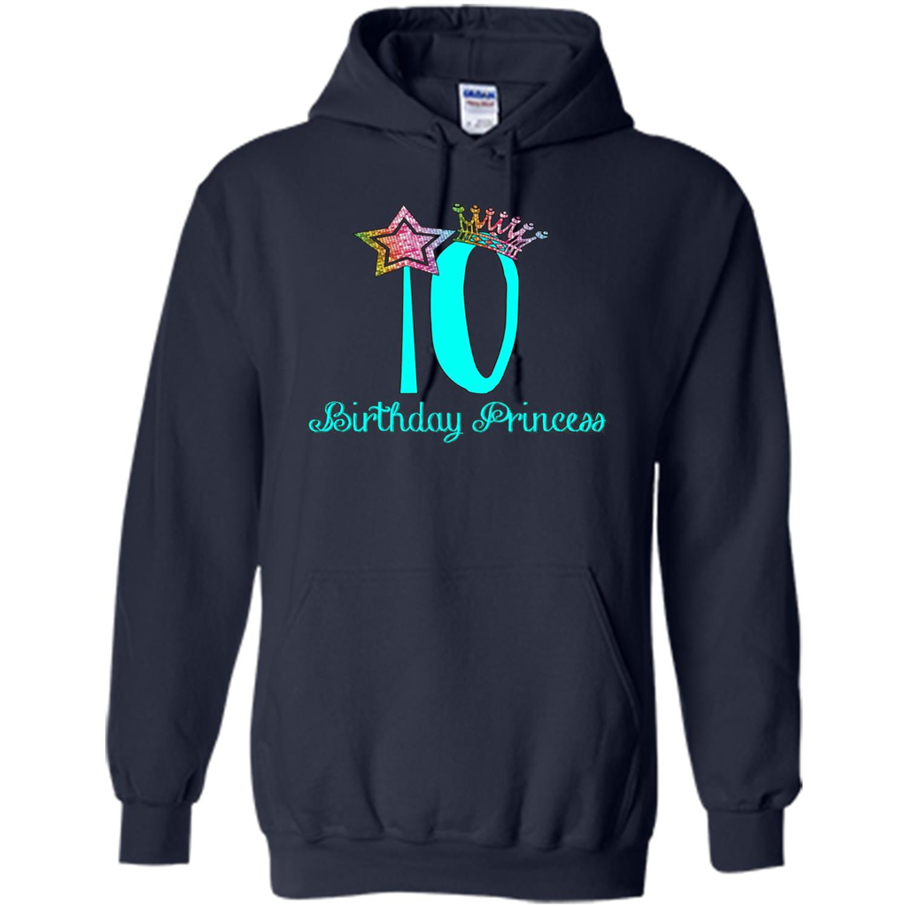 Birthday Princess Tiara T-shirt Tenth Birthday T-Shirt Navy