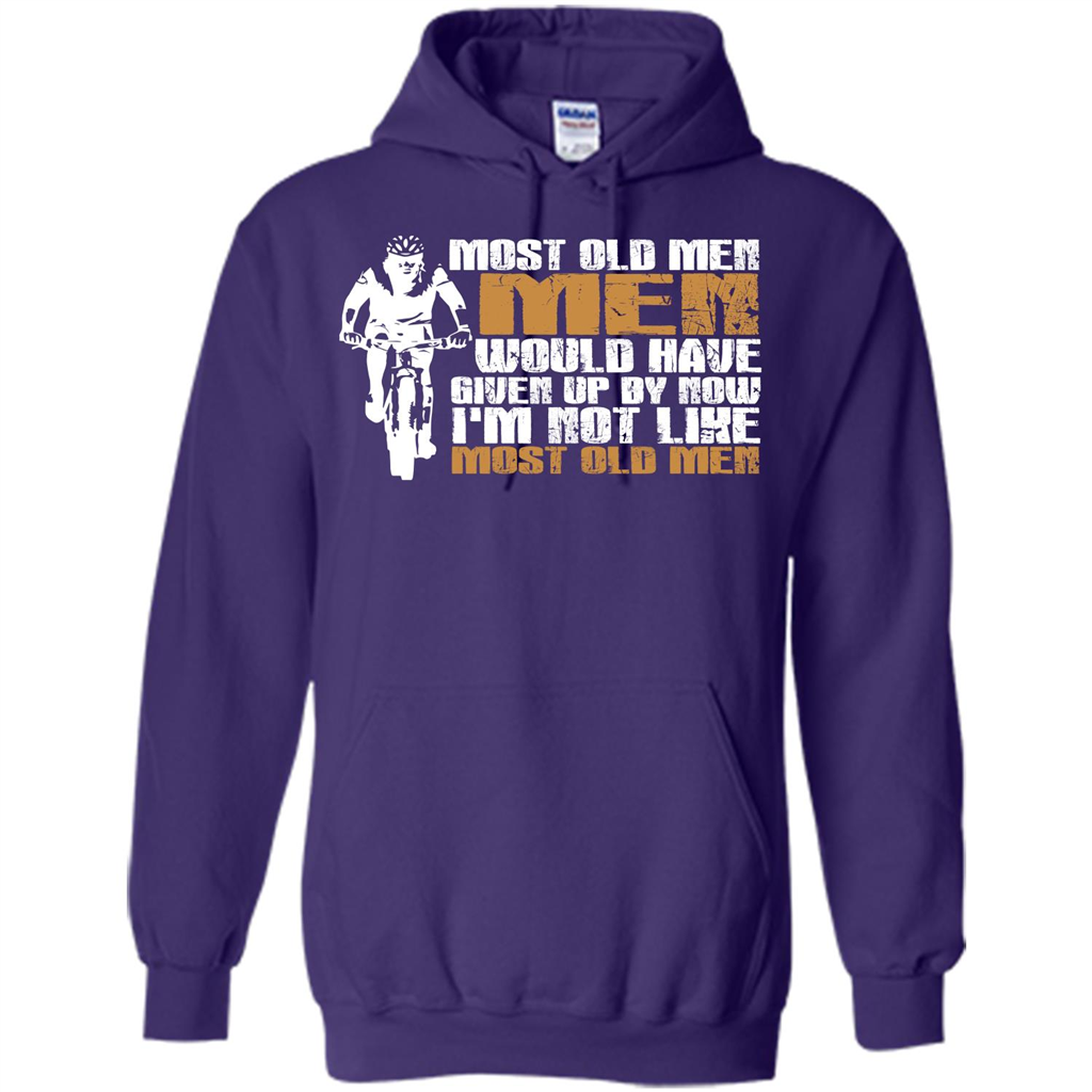 Bicycle Man T-shirt Most Old Men Would Have Given Up By Now I'm Not Like Most Old Men Purple