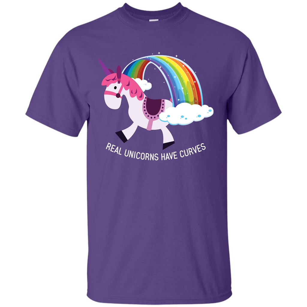 Unicorn T-shirt Real Unicorns Have Curves T-shirt Purple