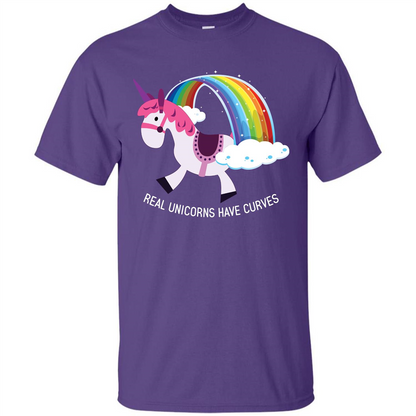 Unicorn T-shirt Real Unicorns Have Curves T-shirt Purple