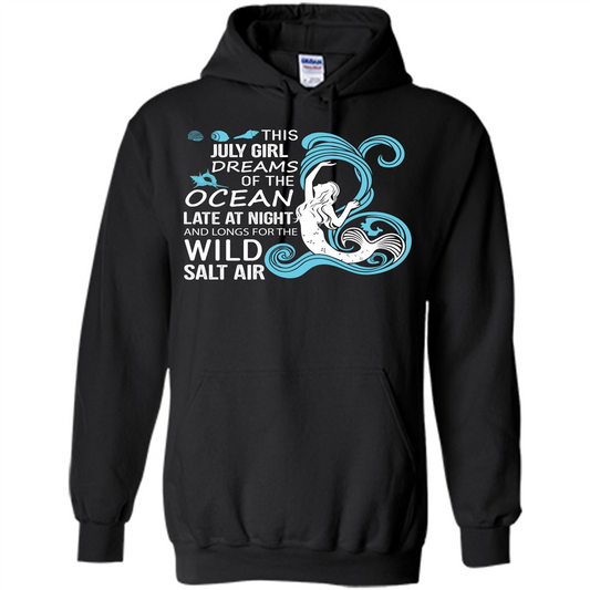 This July Girl Dreams Of The Ocean Late At Night T-shirt Black