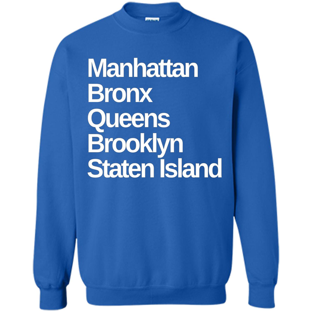 New York 5 Boroughs T-shirt Manhattan Bronx Queens Brooklyn Staten Island Royal