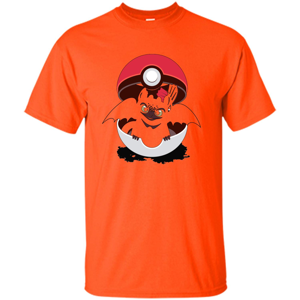 Cartoon T-shirt How To Catch Your Dragon Orange